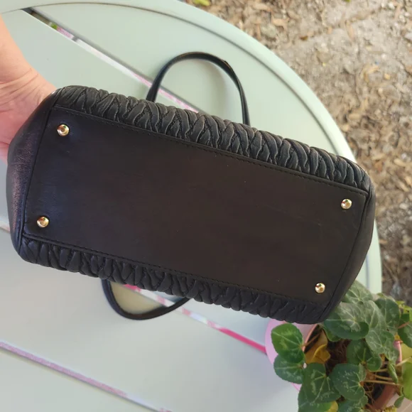 Coach Black Quilted Satchel with Gold-Tone Hardware - Picture 6 of 10